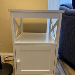 White Side Table Night Stand 