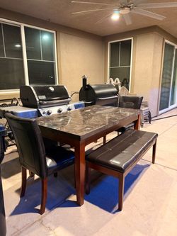 Table w/ 2 chairs, 1 bench