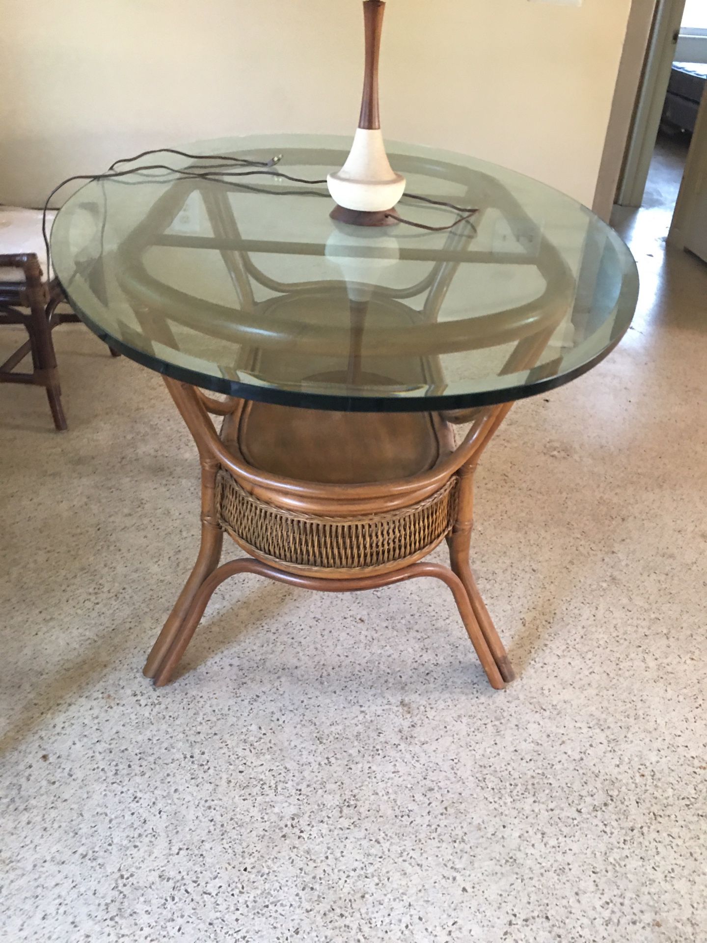 Dining room table wicker bamboo