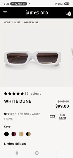 Brand new with box & case - JAMES ORO WHITE DUNE GLASSES