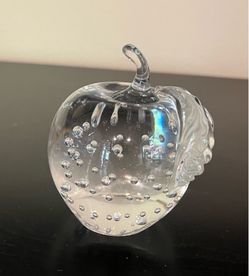 Vintage Apple glass paperweight