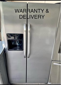 Frigidaire Stainless Steel Side-by-Side Refrigerator. its free delivery
