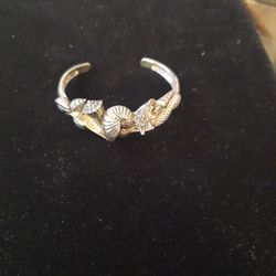 Sterling Silver 3D Seashells Cuff Bracelet By Kabana