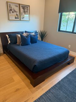 Dark Wood Platform Bed Frame