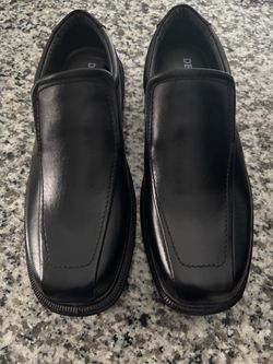 Black Leather Slip-On Loafers