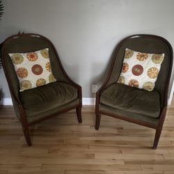 Pair of Vintage Wood Frame Armchairs – $120 for the Set (Whittier Pickup) 