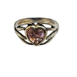  Sterling silver claddagh Pink Heart  ring