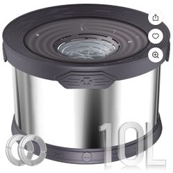 Dog Water Bowl No Spill 10L Stainless Steel, 2.6 Gallon Large Capacity Spill-Proof Dog Bowls, Non-Slip Slow Drinking Anti-Splash Bowl for Large Messy 