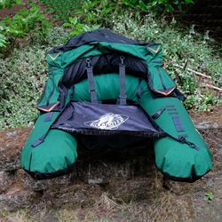 Like New Rare Wood River Gliderider V-Boat Inflatable Float Tube Green