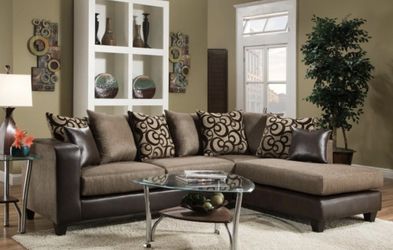 110 Brown Sectional Couch 