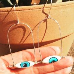 Evil Eye charm earrings