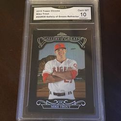 Topps Chrome Refractor Angels Mike Trout Graded 10 Baseball Card