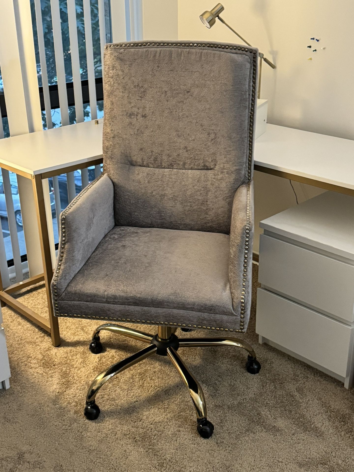 Office chair Executive Gray And Gold