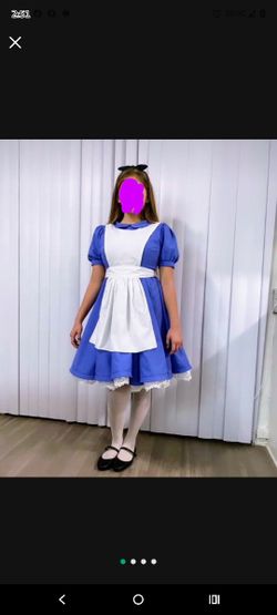 Alice In Wonderland Blue Dress Disney Costume Women's Size M Medium Or Size 14 Halloween Cosplay