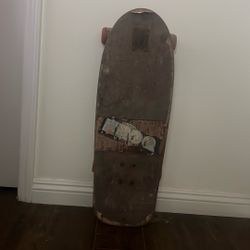 old school skateboard with rails 
