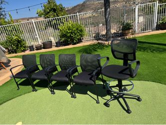 4 waiting area and 1 office chairs