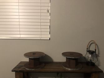 Rustic decor! Wood spool! Candy and dessert table! Party decor!