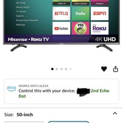 Hisense 50R7E 50-Inch 4K Ultra HD Roku Smart LED TV HDR (2019)