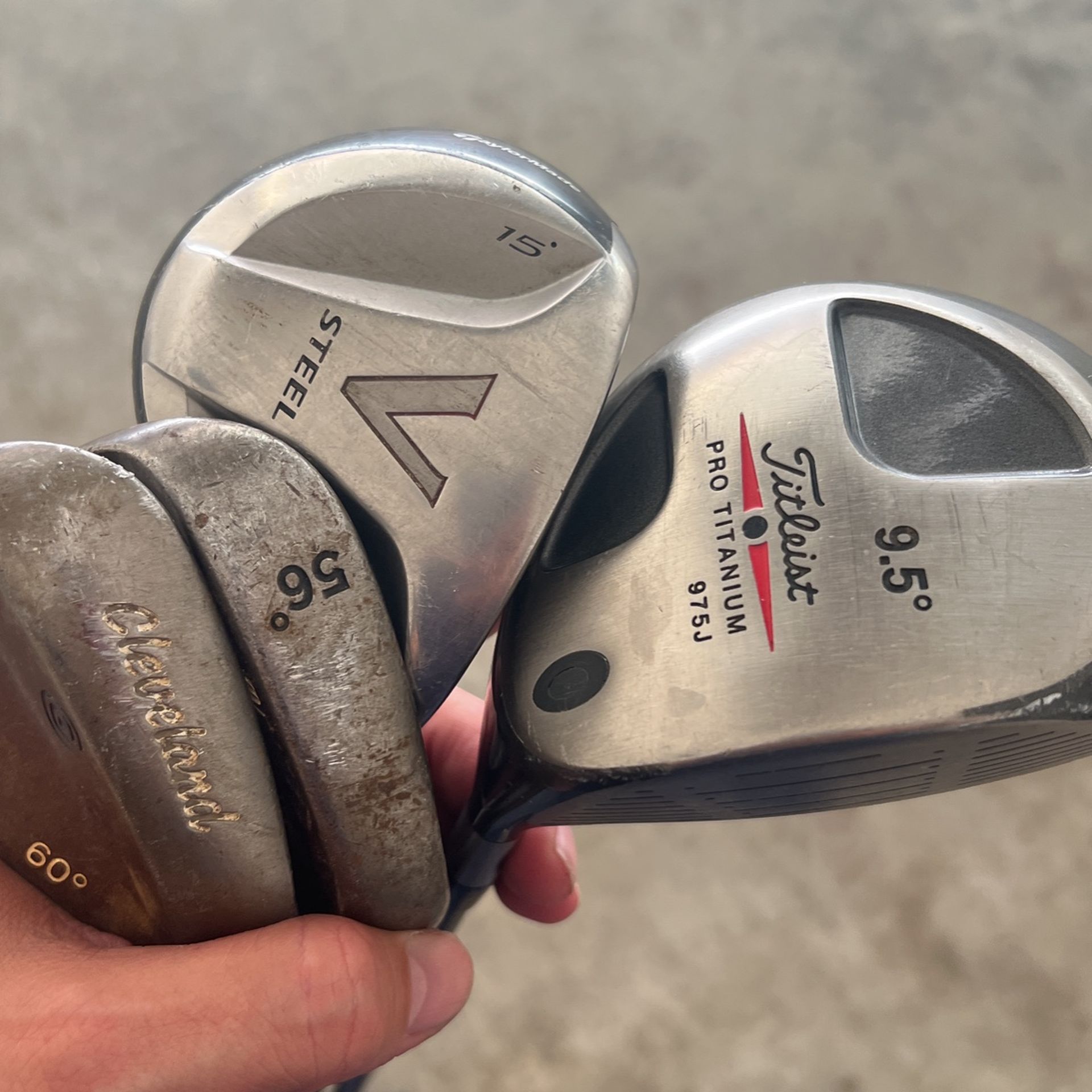 2 Wedges 56 And 60 Titleist Driver Taylor Made VSteel 3 Wood 2 Dozen Used Balls