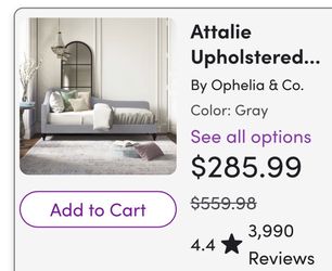Ophelia & Co. Attalie Upholstered Daybed – Gray