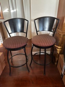 Set of 2 barstools black metal -heavy