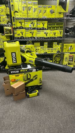 RYOBI 40V HP Brushless Whisper Series 190 MPH 730 CFM Leaf Blower and Backpack Battery w/ (2) 6.0 Ah Batteries & Charger