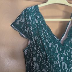 Adrianna Papell Dark Green, Lace Dress, Size 14