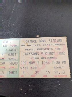 Vintage Jacksons tour 1984 ticket
