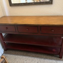 Red Decorative Entryway/Console Table