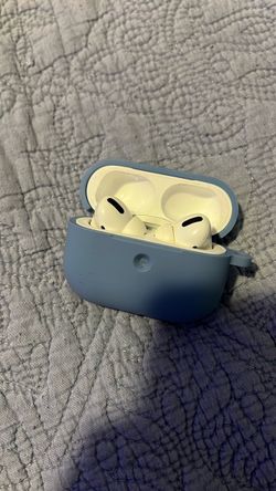 Apple AirPods Pro with Blue Silicone Case