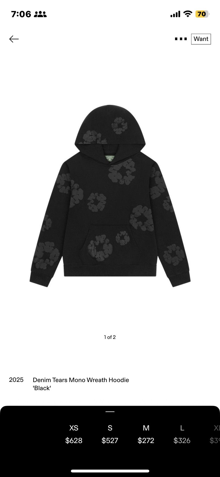 Denim Tear Mono Wreath Hoodie