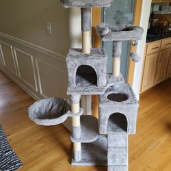 CAT TOWER Tree Grey Color NEW