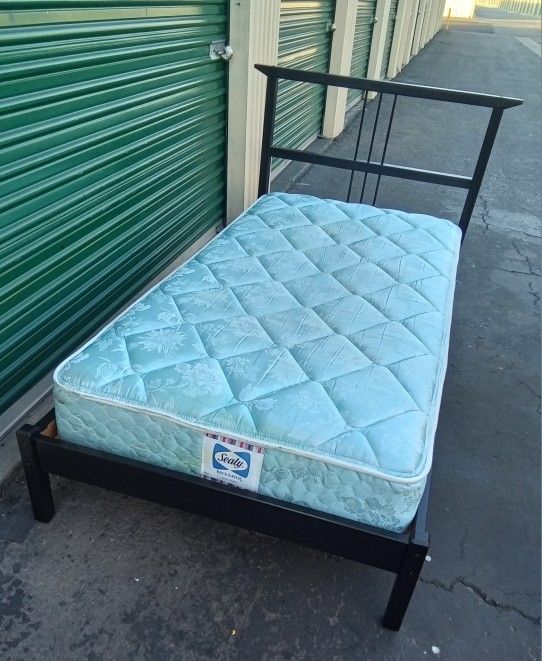 TWIN BED FRAME WITH MATTRESS 