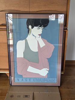 Patrick Nagel "Exhibition" limited edition silkscreen Serigraph from 1986 "Framed and Matted"