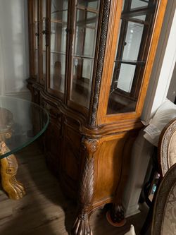 Dining table and china cabinet