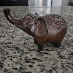 Wooden Elephant With Design