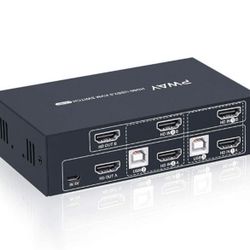 HDMI USB 2.0 KVM Switch 2 Port Dual Monitor