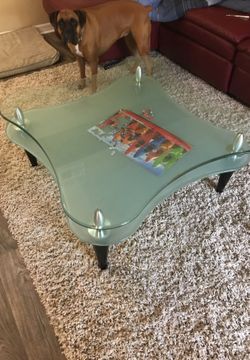 Glass coffee table