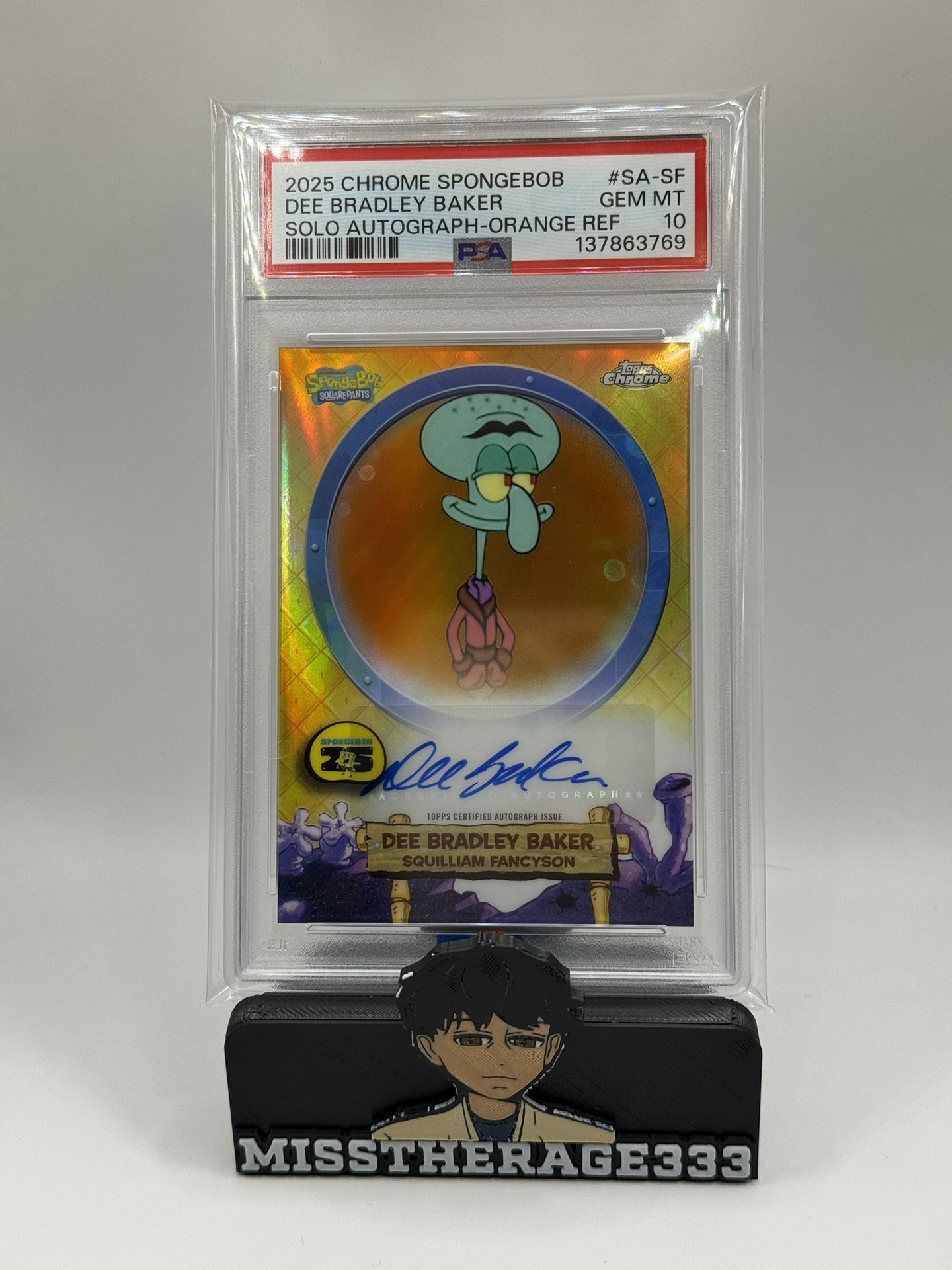 2025 Topps Chrome SpongeBob - Squilliam Auto PSA 10