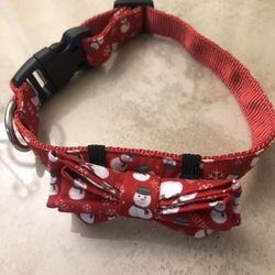 Dog Christmas Bow Collar Medium