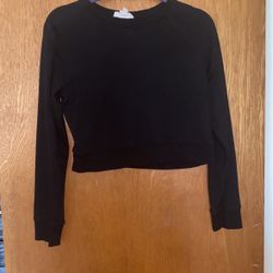 Forever21 Black Cropped Sweatshirt Size L