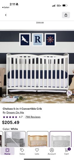 chelsea 5 in 1 convertible crib