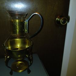 Antique Tea Candle Heated Pitcher  For Tea& Coffee