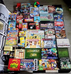 HUGE 40+ Board Game Lot — Star Wars, Simpsons, Zelda, Disney, Risk, Monopoly, Clue + More