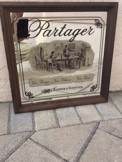 Barton & Guestier B&G PARTAGER Bar Mirror France Vin Rosé Vin Blanc Vin Rouge 18x18”