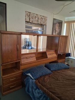 Free headboard outfit fits a queen bed , pick up in hudson.