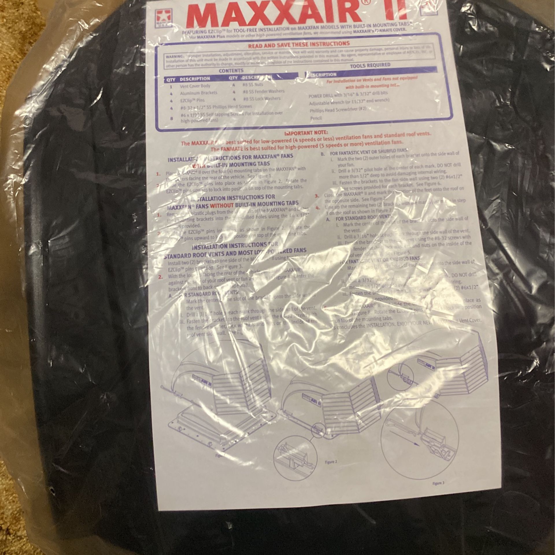 Maxxair Two Rv Bent Cover 