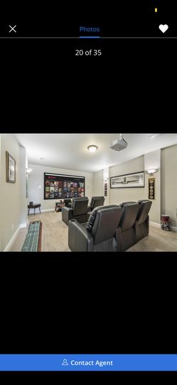 Custom Leather Media Room Theatre Chairs 