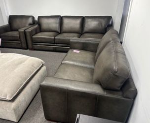 🩶Quality Grey Leather Sofa Set🛋️NO Credit Needed💰