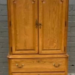 Rustic Wooden Armoire: ~ 40 W x 19 D x 72 H ~ HEAVY Wood ~ Nice